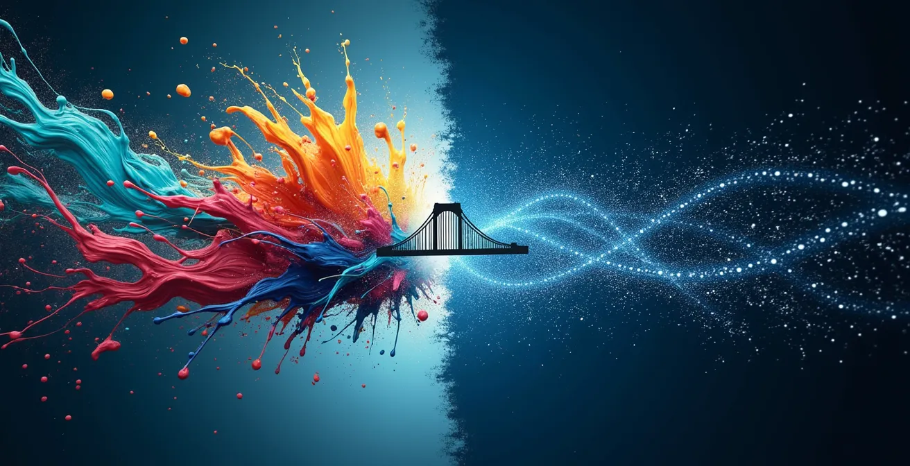 Comparaison visuelle entre l'IA créative et l'IA prédictive dans le contexte montréalais