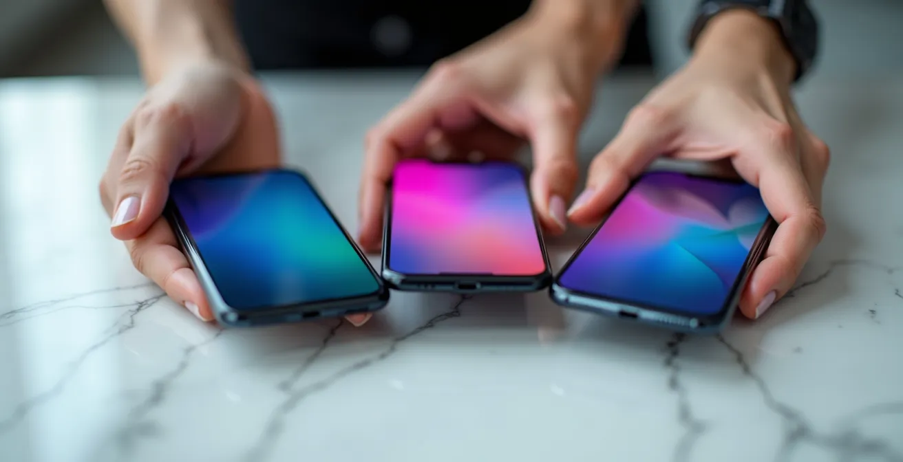 Comparaison visuelle des interfaces d'investissement sur appareils mobiles