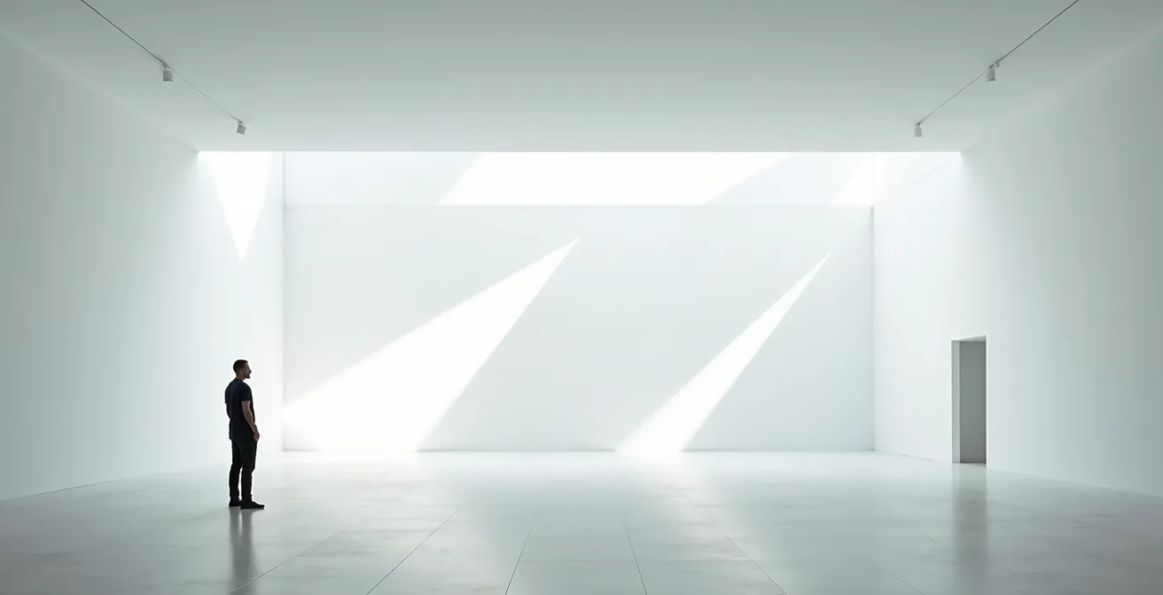 Personne en contemplation devant un horizon technologique abstrait représentant les choix éthiques de l'IA