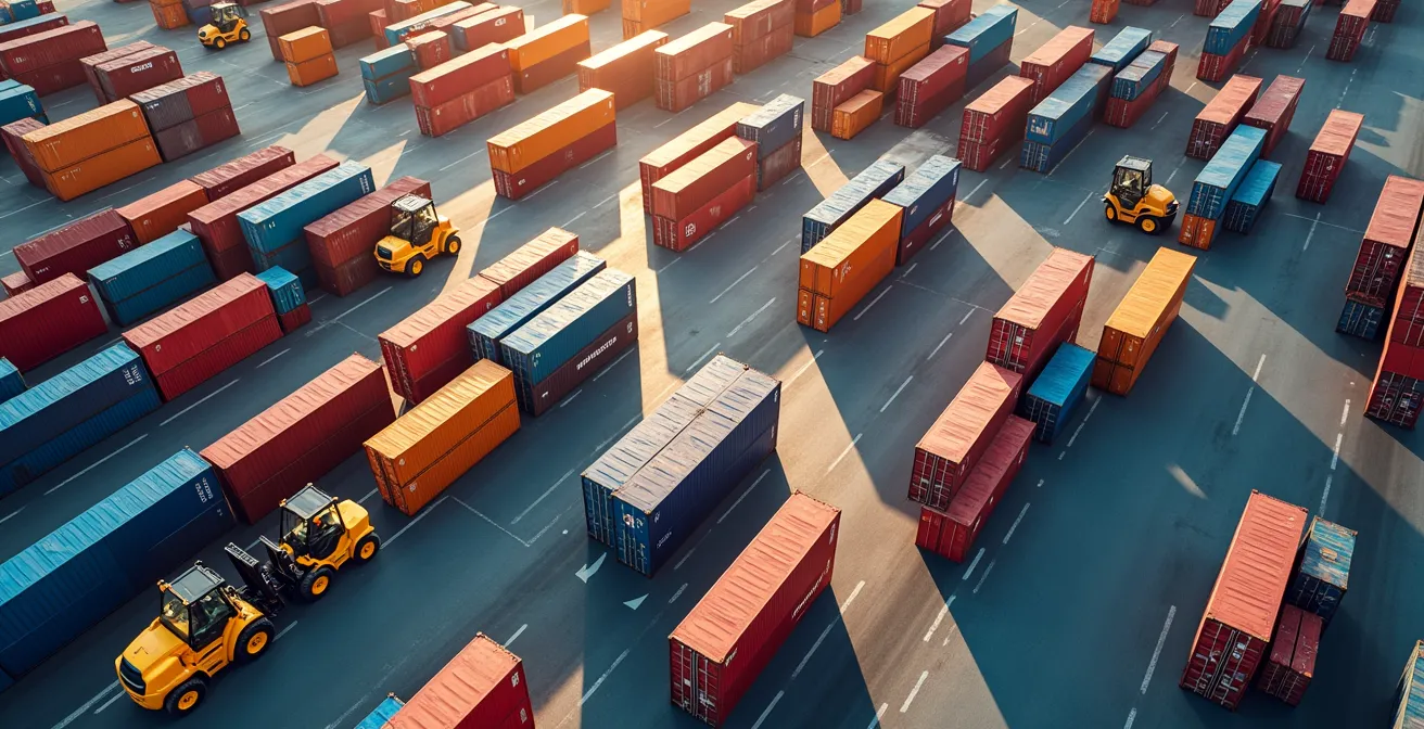 Visualisation abstraite d'un réseau complexe de chaîne d'approvisionnement avec multiples connexions